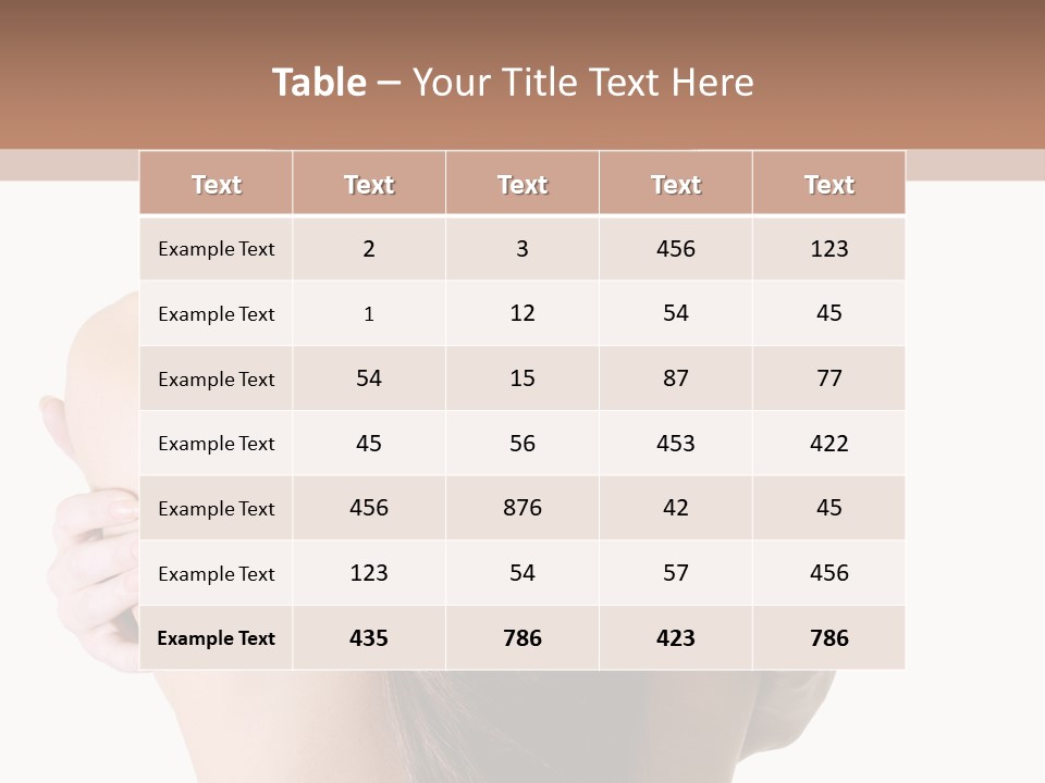 Rear View Of Slender Young Woman With Beautiful Long Straight Hair PowerPoint Template