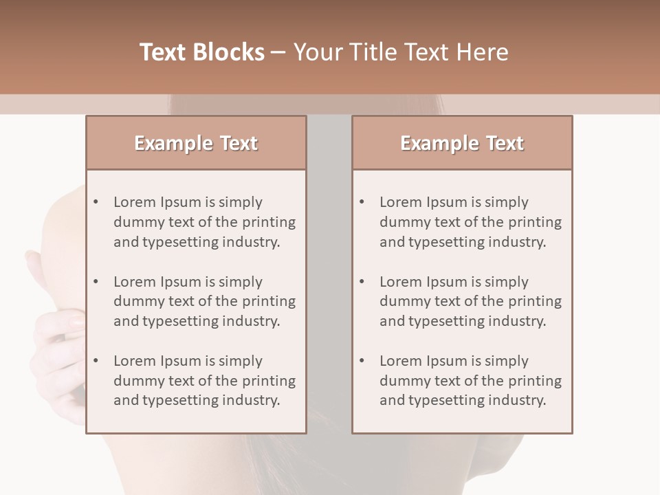 Rear View Of Slender Young Woman With Beautiful Long Straight Hair PowerPoint Template