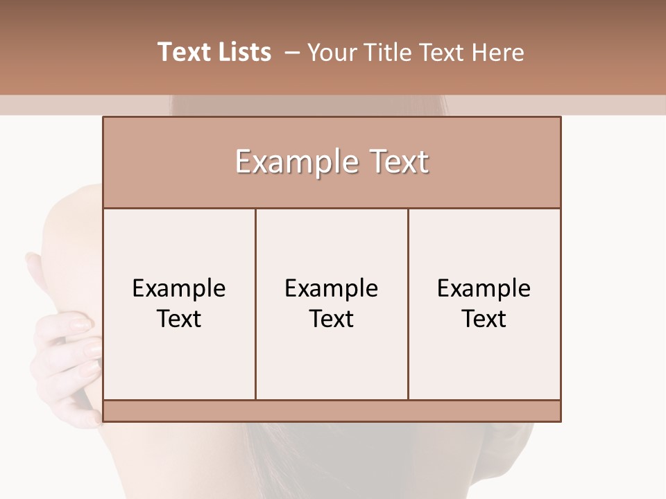 Rear View Of Slender Young Woman With Beautiful Long Straight Hair PowerPoint Template