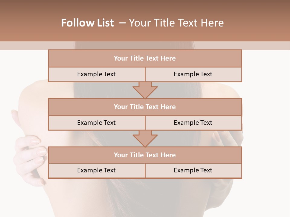 Rear View Of Slender Young Woman With Beautiful Long Straight Hair PowerPoint Template