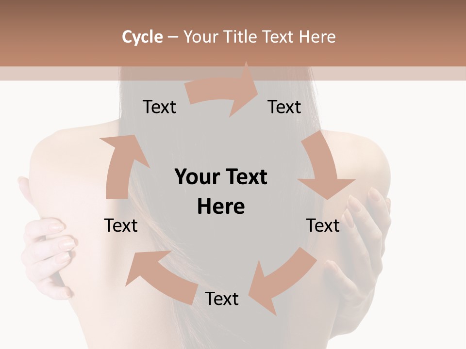 Rear View Of Slender Young Woman With Beautiful Long Straight Hair PowerPoint Template