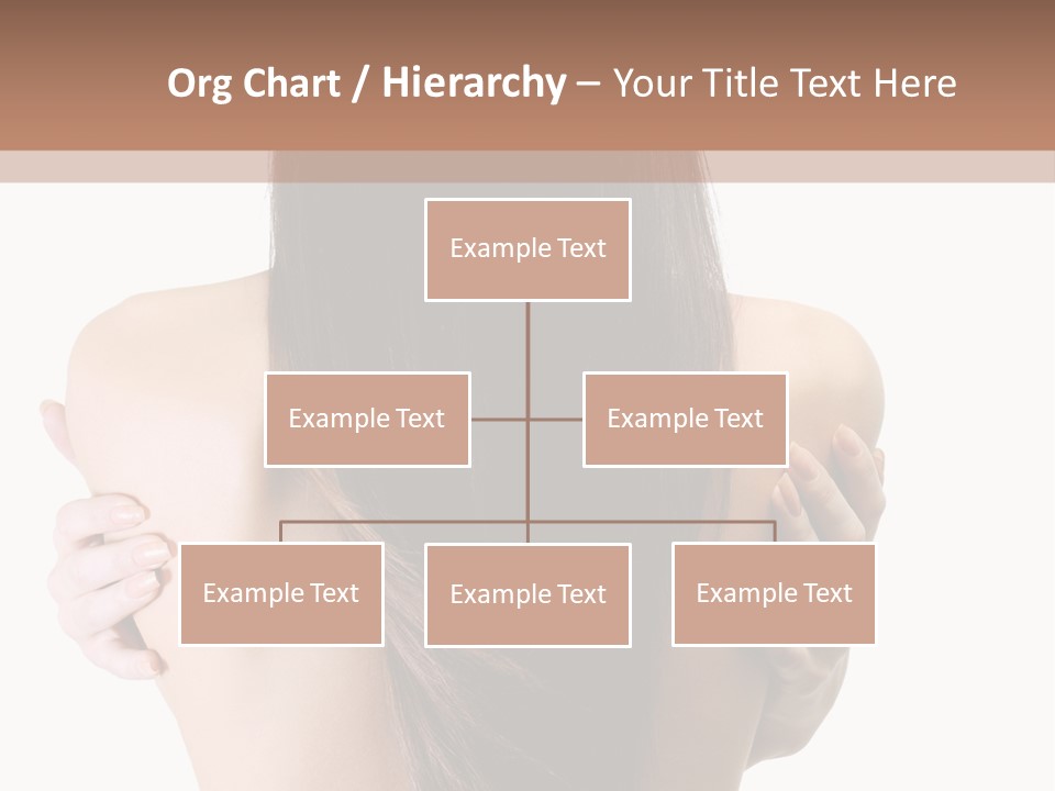 Rear View Of Slender Young Woman With Beautiful Long Straight Hair PowerPoint Template