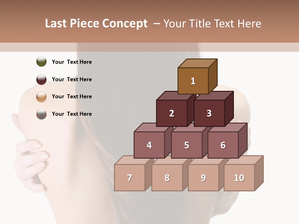 Rear View Of Slender Young Woman With Beautiful Long Straight Hair PowerPoint Template