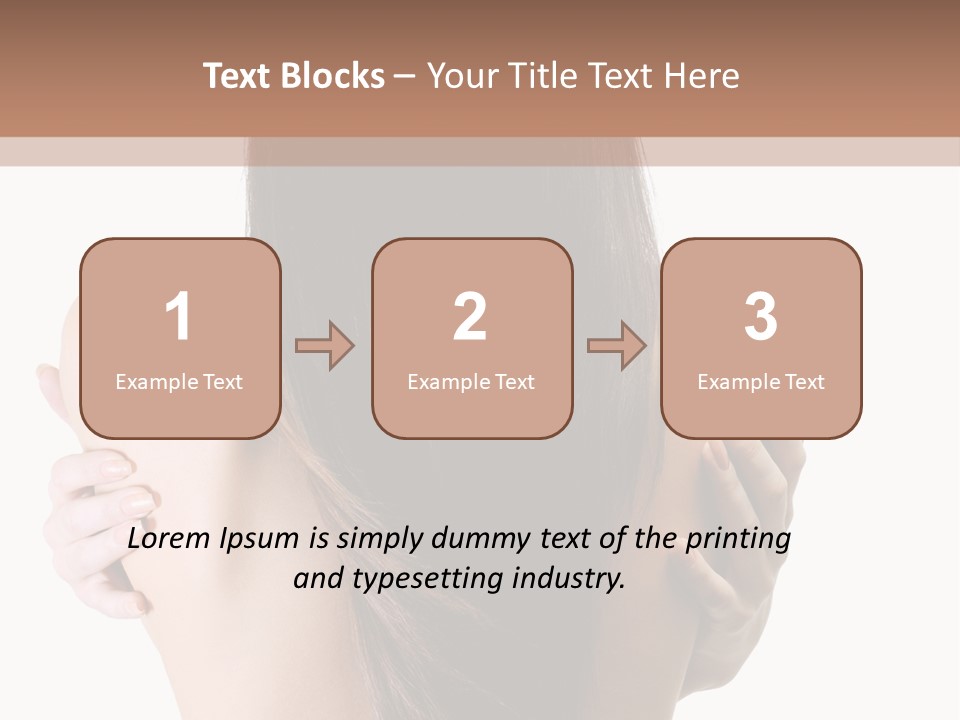 Rear View Of Slender Young Woman With Beautiful Long Straight Hair PowerPoint Template