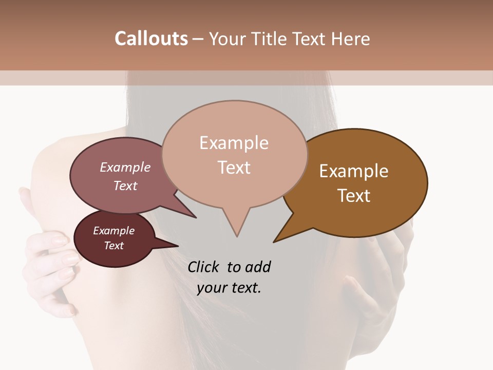 Rear View Of Slender Young Woman With Beautiful Long Straight Hair PowerPoint Template