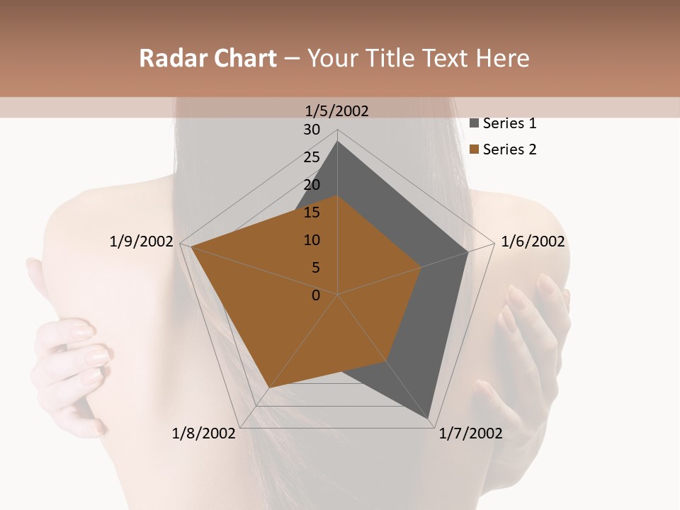 Rear View Of Slender Young Woman With Beautiful Long Straight Hair PowerPoint Template