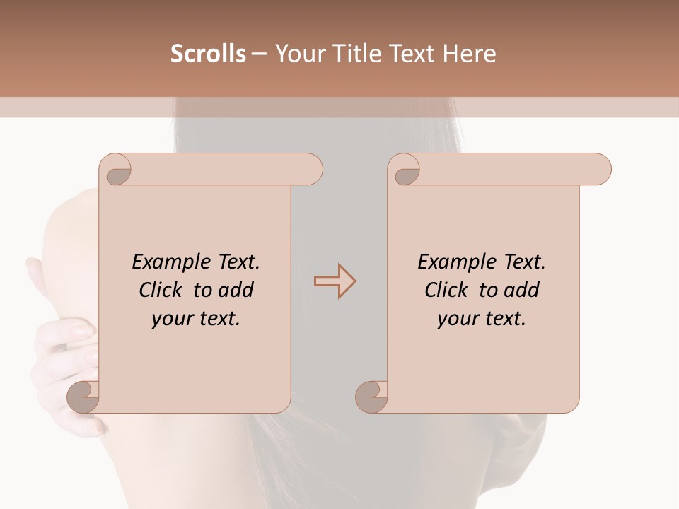 Rear View Of Slender Young Woman With Beautiful Long Straight Hair PowerPoint Template
