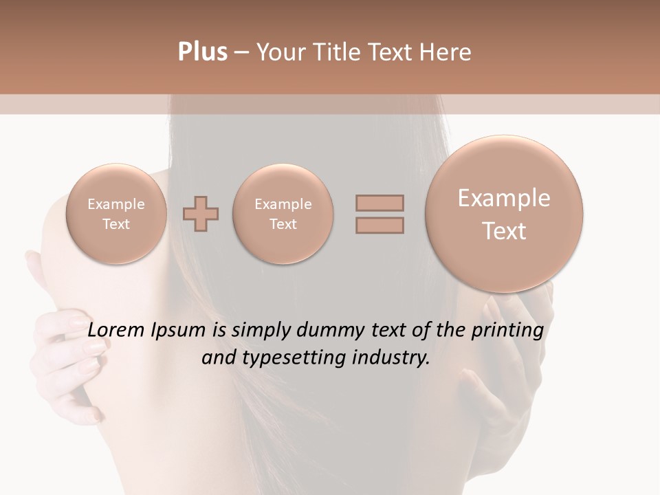 Rear View Of Slender Young Woman With Beautiful Long Straight Hair PowerPoint Template