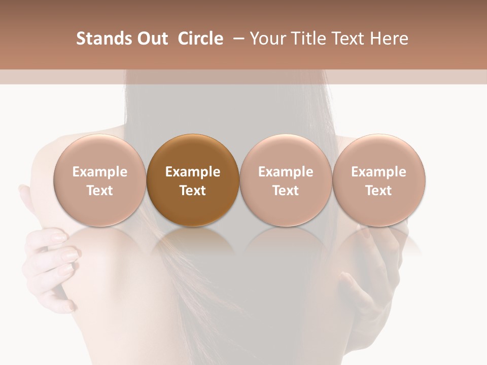 Rear View Of Slender Young Woman With Beautiful Long Straight Hair PowerPoint Template