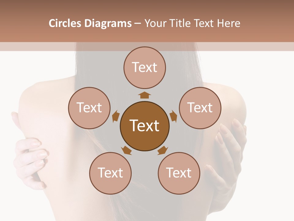 Rear View Of Slender Young Woman With Beautiful Long Straight Hair PowerPoint Template