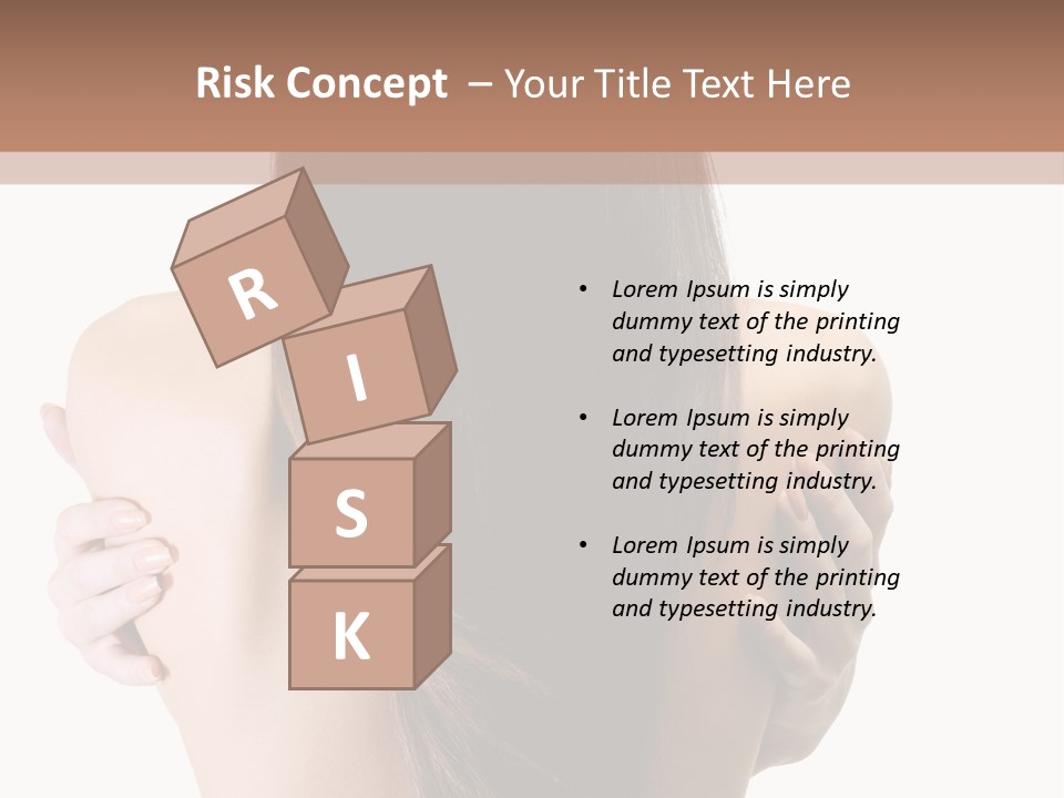 Rear View Of Slender Young Woman With Beautiful Long Straight Hair PowerPoint Template