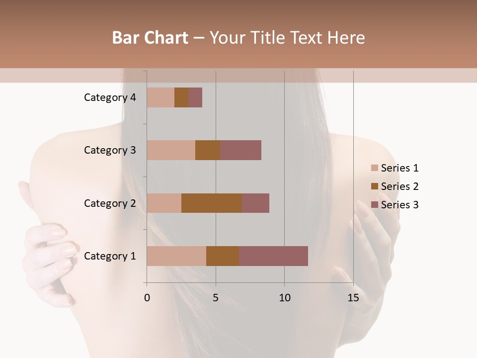 Rear View Of Slender Young Woman With Beautiful Long Straight Hair PowerPoint Template