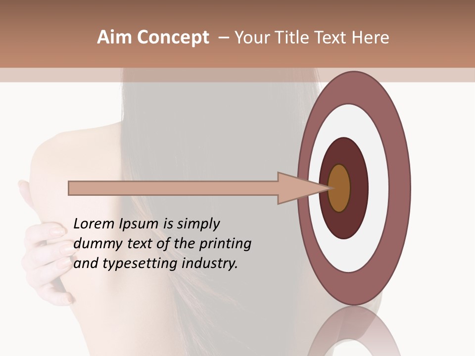 Rear View Of Slender Young Woman With Beautiful Long Straight Hair PowerPoint Template