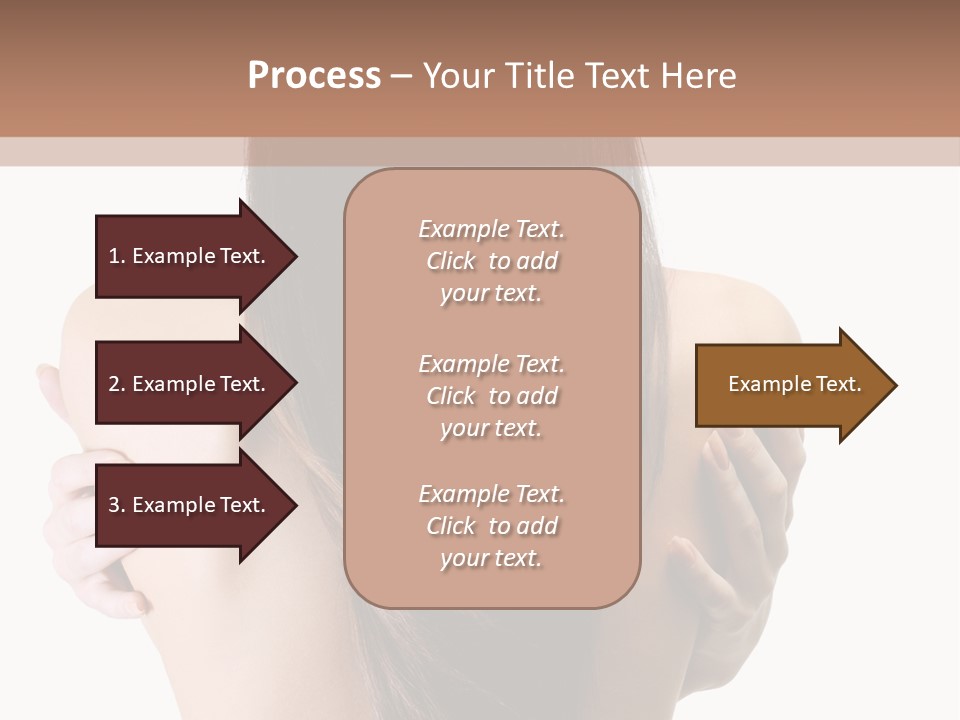 Rear View Of Slender Young Woman With Beautiful Long Straight Hair PowerPoint Template