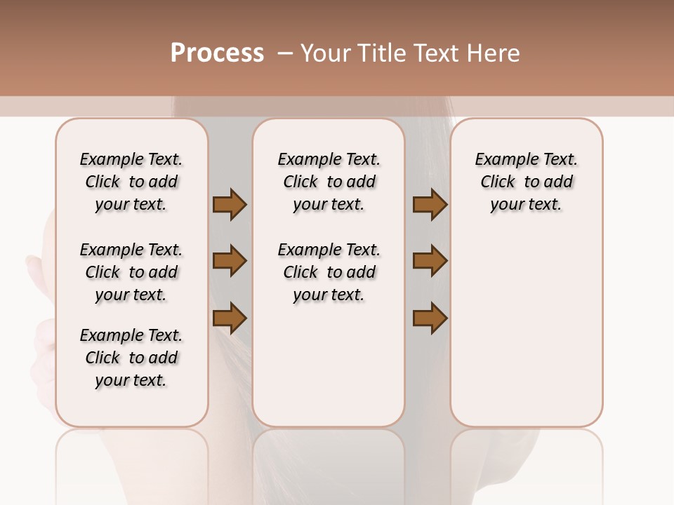 Rear View Of Slender Young Woman With Beautiful Long Straight Hair PowerPoint Template