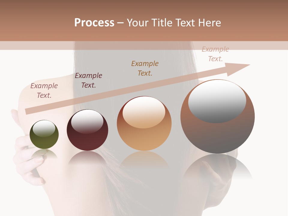 Rear View Of Slender Young Woman With Beautiful Long Straight Hair PowerPoint Template