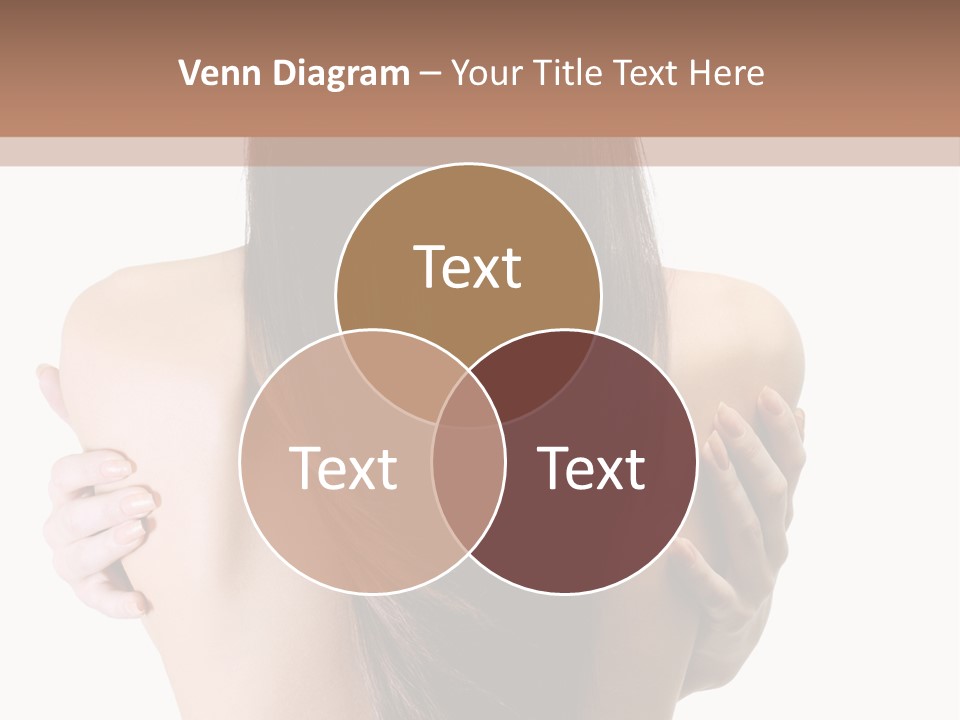 Rear View Of Slender Young Woman With Beautiful Long Straight Hair PowerPoint Template