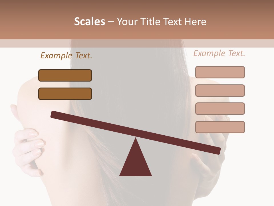 Rear View Of Slender Young Woman With Beautiful Long Straight Hair PowerPoint Template