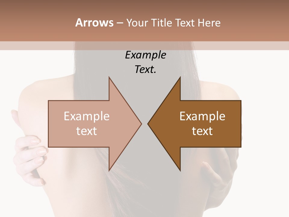 Rear View Of Slender Young Woman With Beautiful Long Straight Hair PowerPoint Template