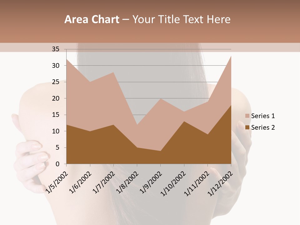 Rear View Of Slender Young Woman With Beautiful Long Straight Hair PowerPoint Template