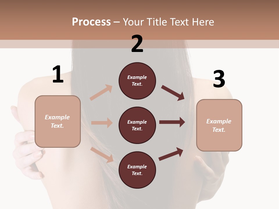 Rear View Of Slender Young Woman With Beautiful Long Straight Hair PowerPoint Template