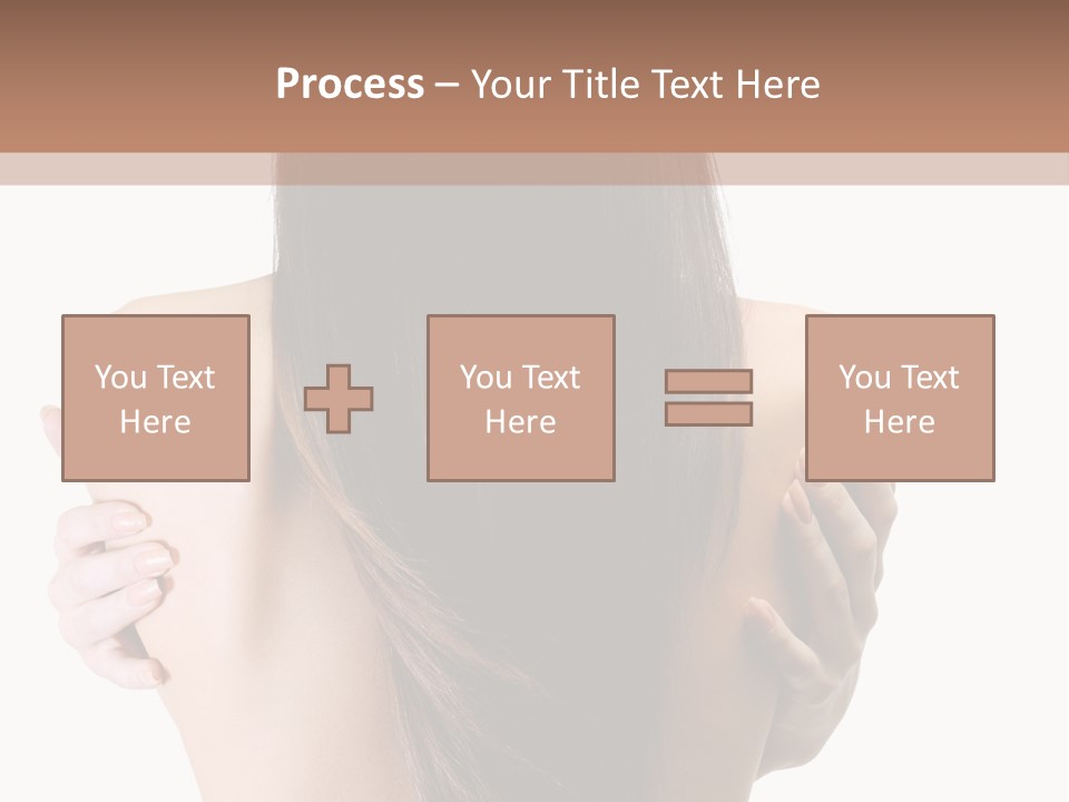 Rear View Of Slender Young Woman With Beautiful Long Straight Hair PowerPoint Template