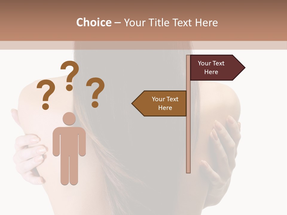 Rear View Of Slender Young Woman With Beautiful Long Straight Hair PowerPoint Template