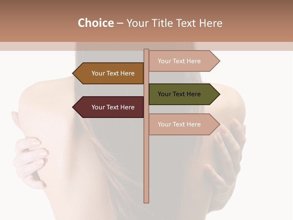 Rear View Of Slender Young Woman With Beautiful Long Straight Hair PowerPoint Template