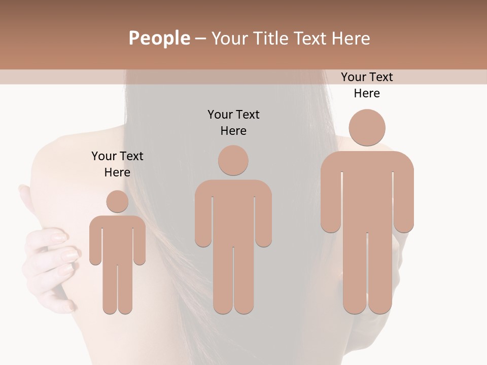 Rear View Of Slender Young Woman With Beautiful Long Straight Hair PowerPoint Template