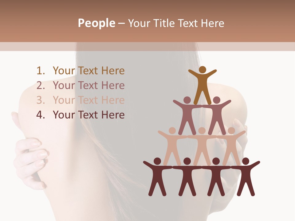 Rear View Of Slender Young Woman With Beautiful Long Straight Hair PowerPoint Template