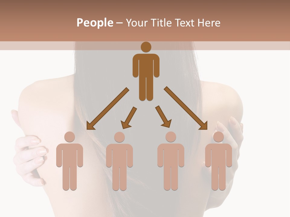 Rear View Of Slender Young Woman With Beautiful Long Straight Hair PowerPoint Template