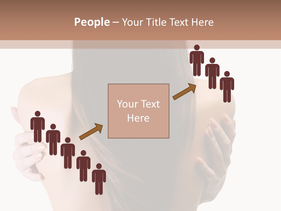 Rear View Of Slender Young Woman With Beautiful Long Straight Hair PowerPoint Template