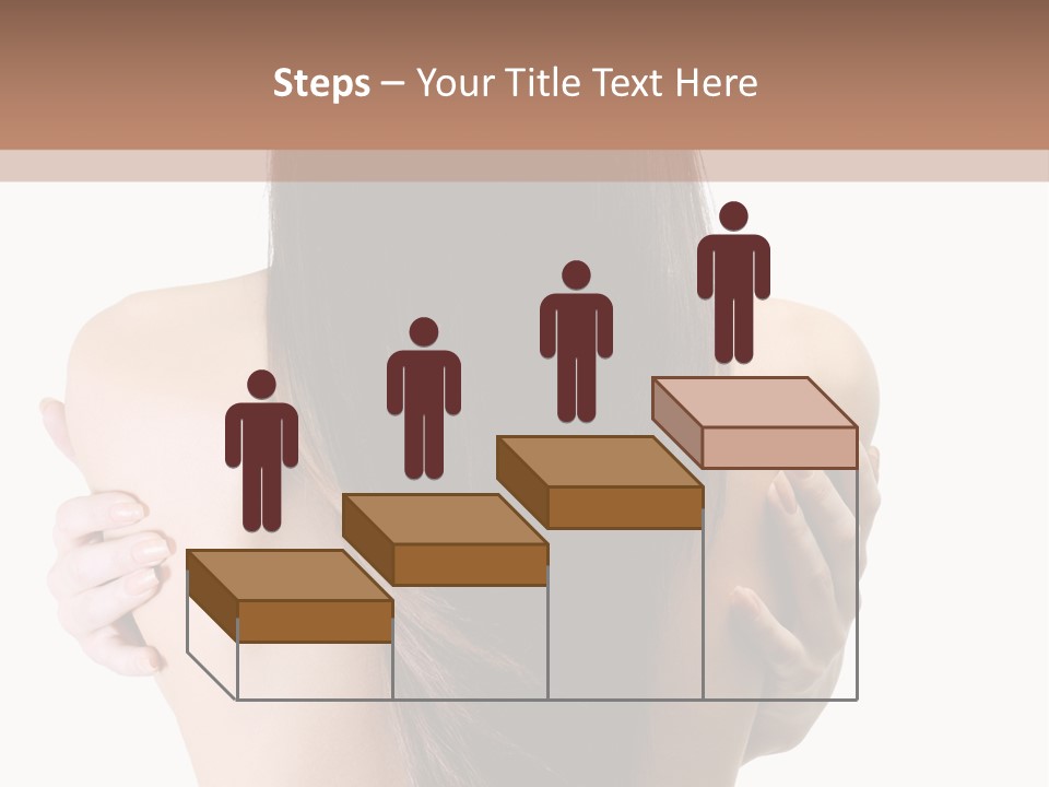 Rear View Of Slender Young Woman With Beautiful Long Straight Hair PowerPoint Template