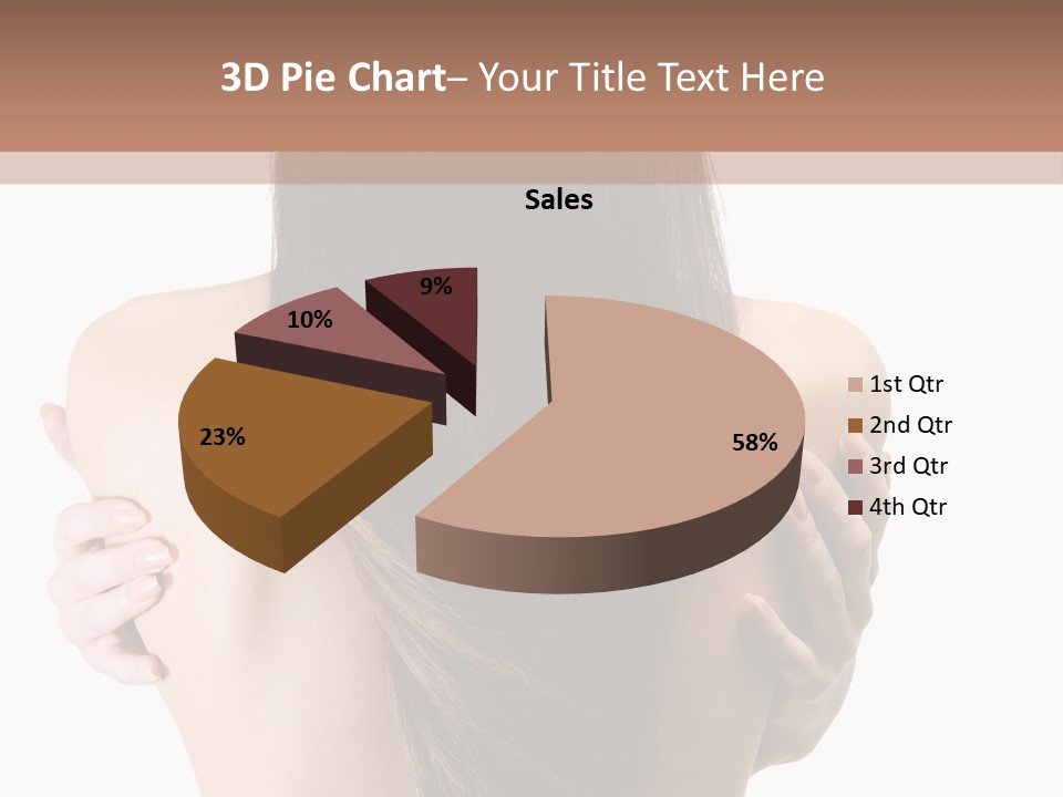 Rear View Of Slender Young Woman With Beautiful Long Straight Hair PowerPoint Template