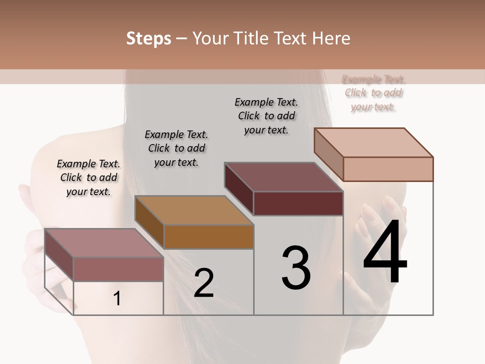 Rear View Of Slender Young Woman With Beautiful Long Straight Hair PowerPoint Template