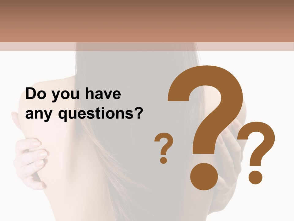 Rear View Of Slender Young Woman With Beautiful Long Straight Hair PowerPoint Template