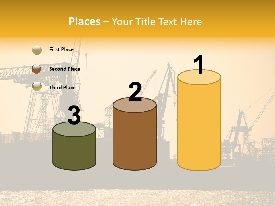 Sunset In The Harbor Of Hamburg (Germany) PowerPoint Template