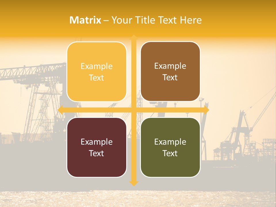 Sunset In The Harbor Of Hamburg (Germany) PowerPoint Template