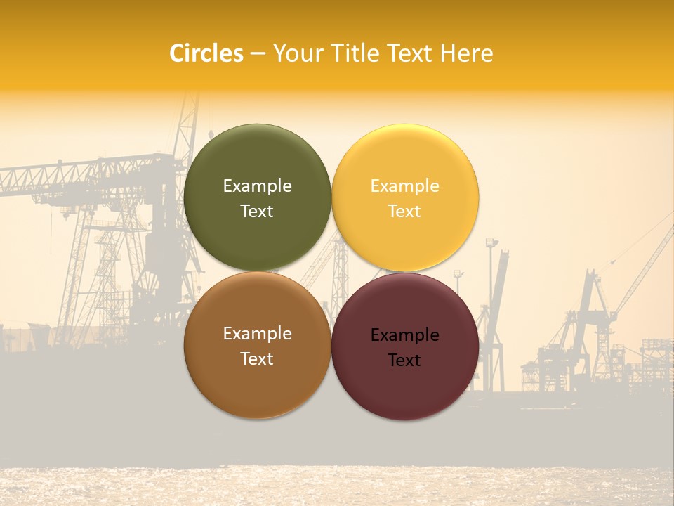 Sunset In The Harbor Of Hamburg (Germany) PowerPoint Template