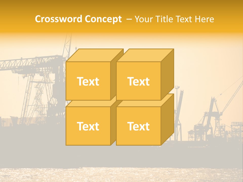 Sunset In The Harbor Of Hamburg (Germany) PowerPoint Template