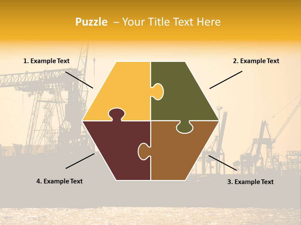 Sunset In The Harbor Of Hamburg (Germany) PowerPoint Template