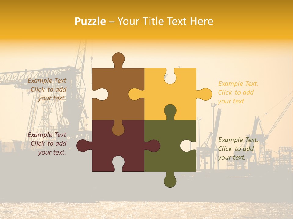 Sunset In The Harbor Of Hamburg (Germany) PowerPoint Template