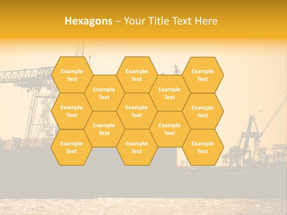 Sunset In The Harbor Of Hamburg (Germany) PowerPoint Template