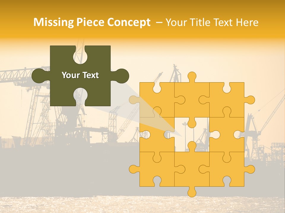 Sunset In The Harbor Of Hamburg (Germany) PowerPoint Template