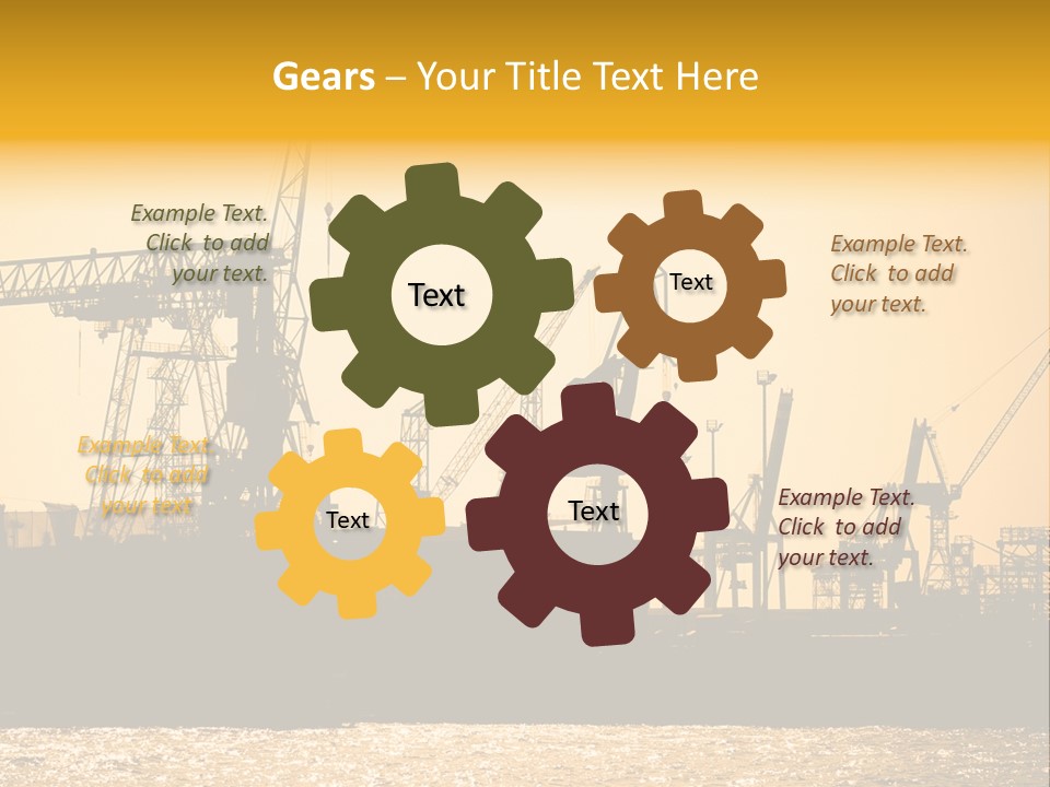 Sunset In The Harbor Of Hamburg (Germany) PowerPoint Template