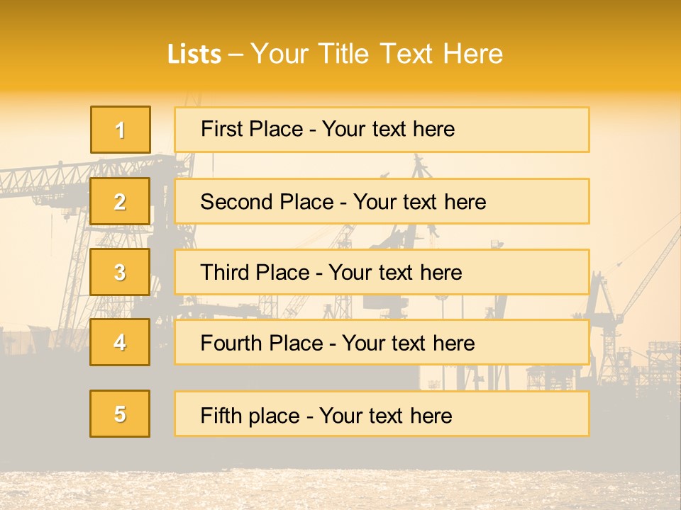 Sunset In The Harbor Of Hamburg (Germany) PowerPoint Template