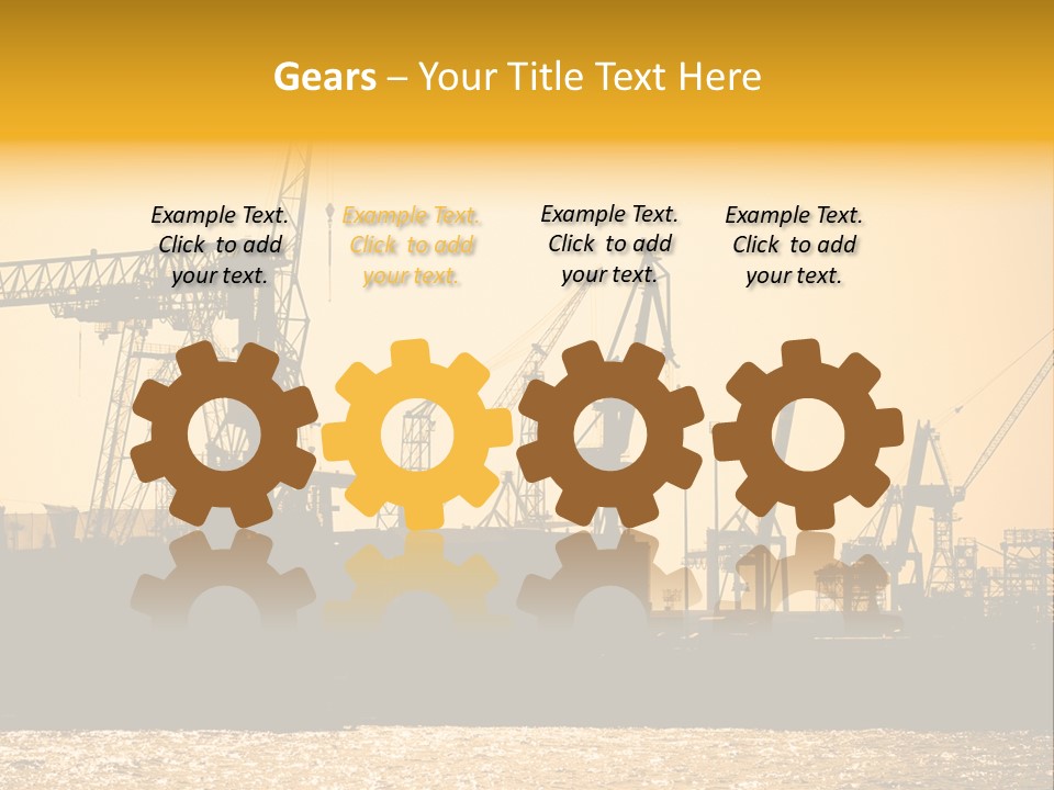 Sunset In The Harbor Of Hamburg (Germany) PowerPoint Template