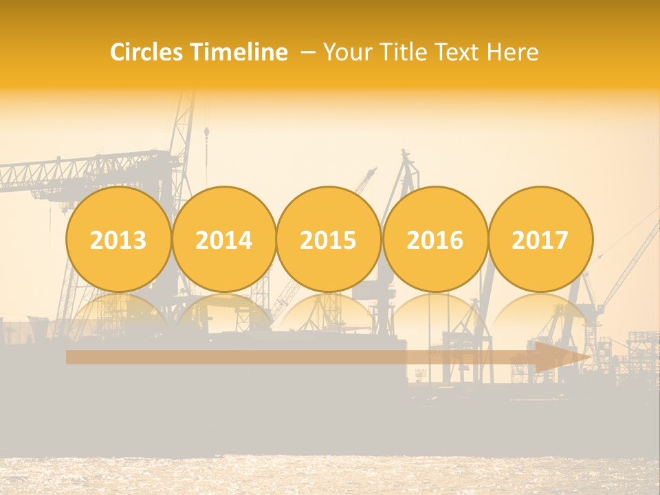 Sunset In The Harbor Of Hamburg (Germany) PowerPoint Template