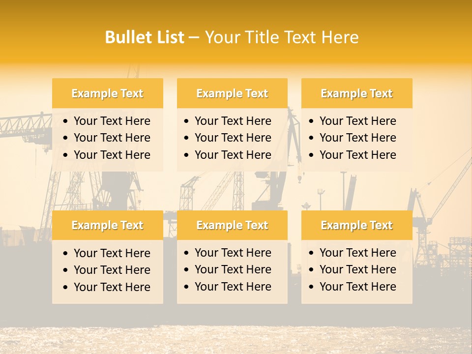 Sunset In The Harbor Of Hamburg (Germany) PowerPoint Template
