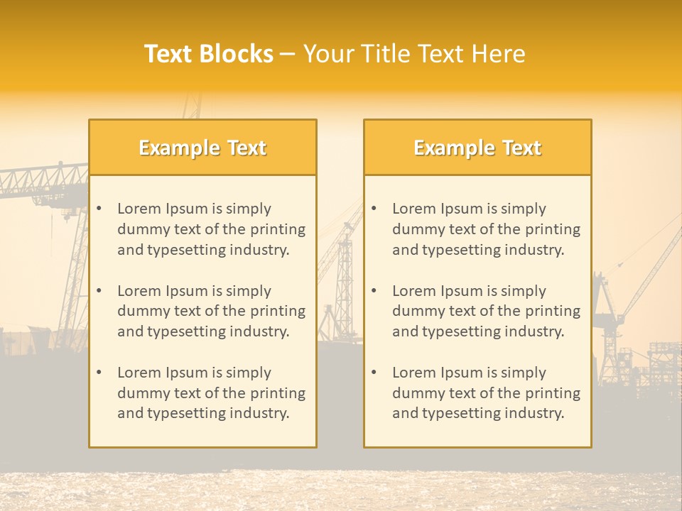 Sunset In The Harbor Of Hamburg (Germany) PowerPoint Template